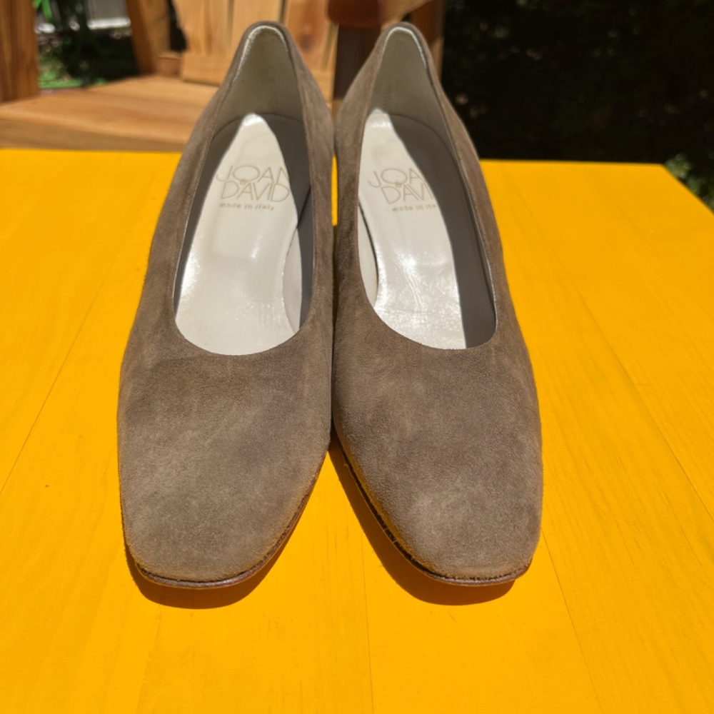 Joan & David Warm Taupe Suede Pumps - Picture 2 of 6